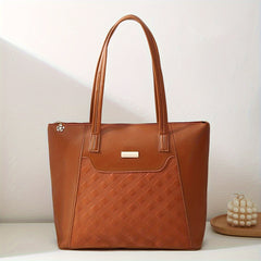 Argyle Embossed Quilted Tote Bag Women's Handbag