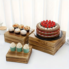 Wedding Cake Tray Wooden Style for Coffee Cake Drinks