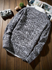 Men's Camo Knit Sweater Outdoor Winter Pullover