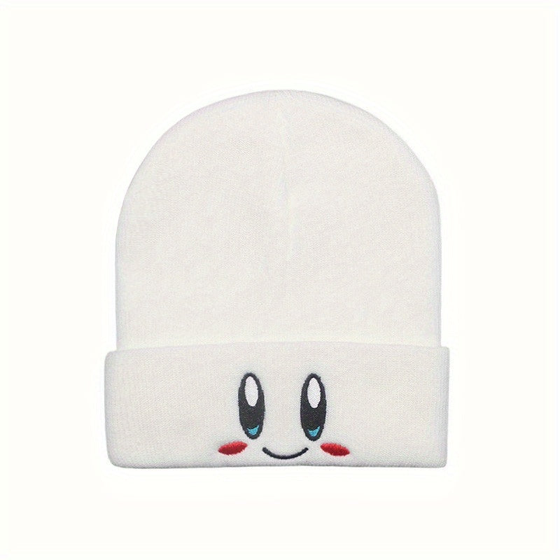 Smiling Face Eyes Embroidery Woolen Hat for Men