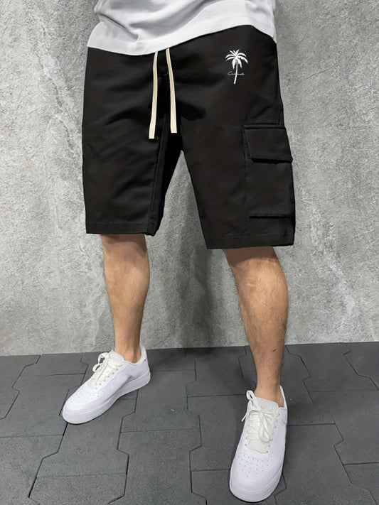 California Coconut Tree Men's Cargo Shorts for Summer Casual Wear