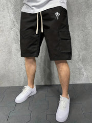 California Coconut Tree Men's Cargo Shorts for Summer Casual Wear