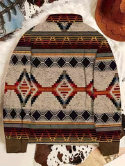 Men's Ethnic Style Fleece Long Sleeve Sweatshirt Coat