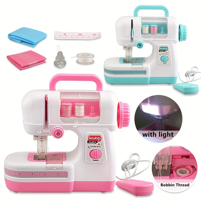 Portable Sewing Machine for Kids with Fabric, Thread, Measuring Tape