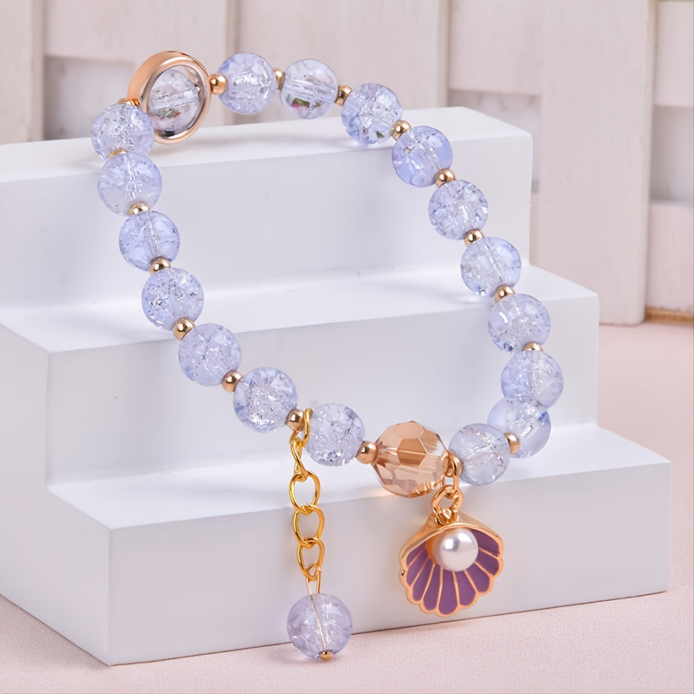 Kids Christmas Gift Girls Shell Pearl Bracelet