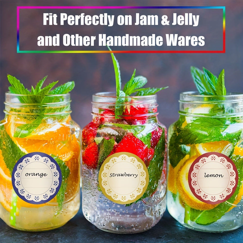 120pcs Canning Label Stickers Multicolored Self Adhesive Stickers For Jar Lids