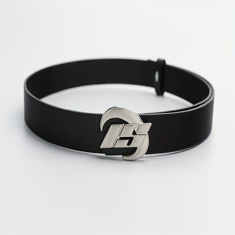 Oval Metal Buckle Belt Casual PU Leather Belt Jeans Pants Belts