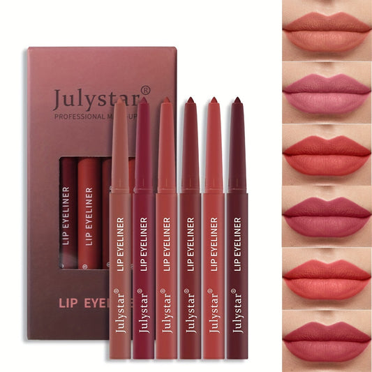 Waterproof Pink Lip Pencil Set, Matte Lip Gloss, Non-Halo Lipstick Pen