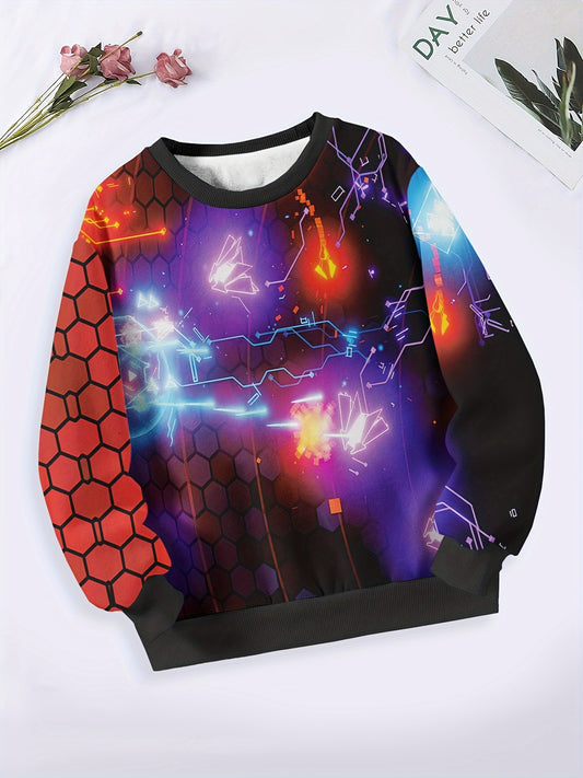 Vibrant City In Night Pattern Sweatshirt