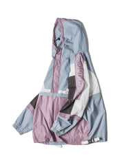 Men's Hooded Windbreaker Jacket Patchwork Contrast