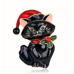 Men's Boutique Oil Dripping Cat Animal Brooch