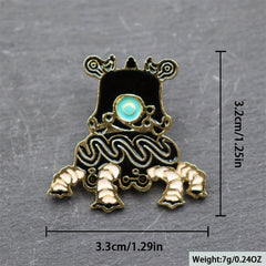 Geometric Shape Alloy Brooch Retro Style for Men
