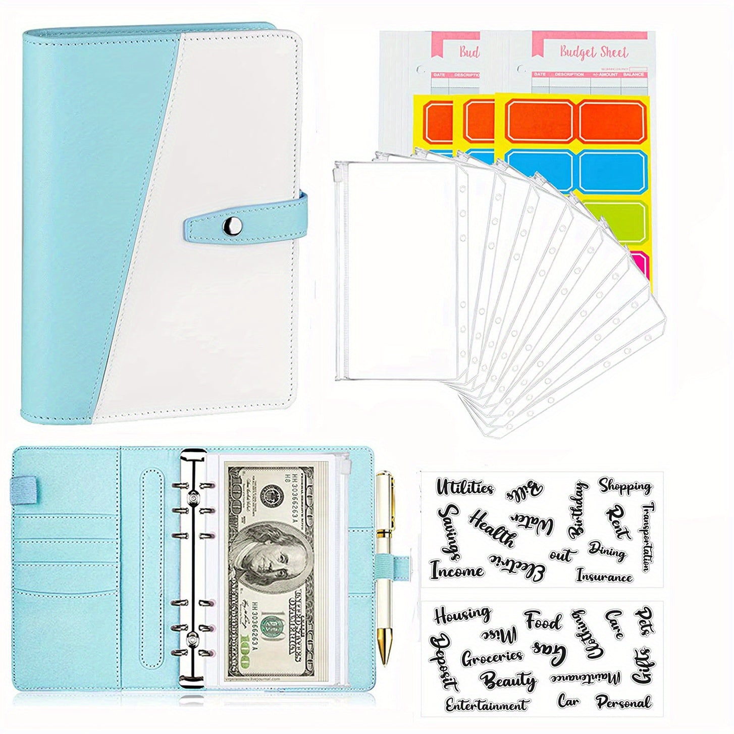 Budget Binder Money Organizer with Cash Envelopes