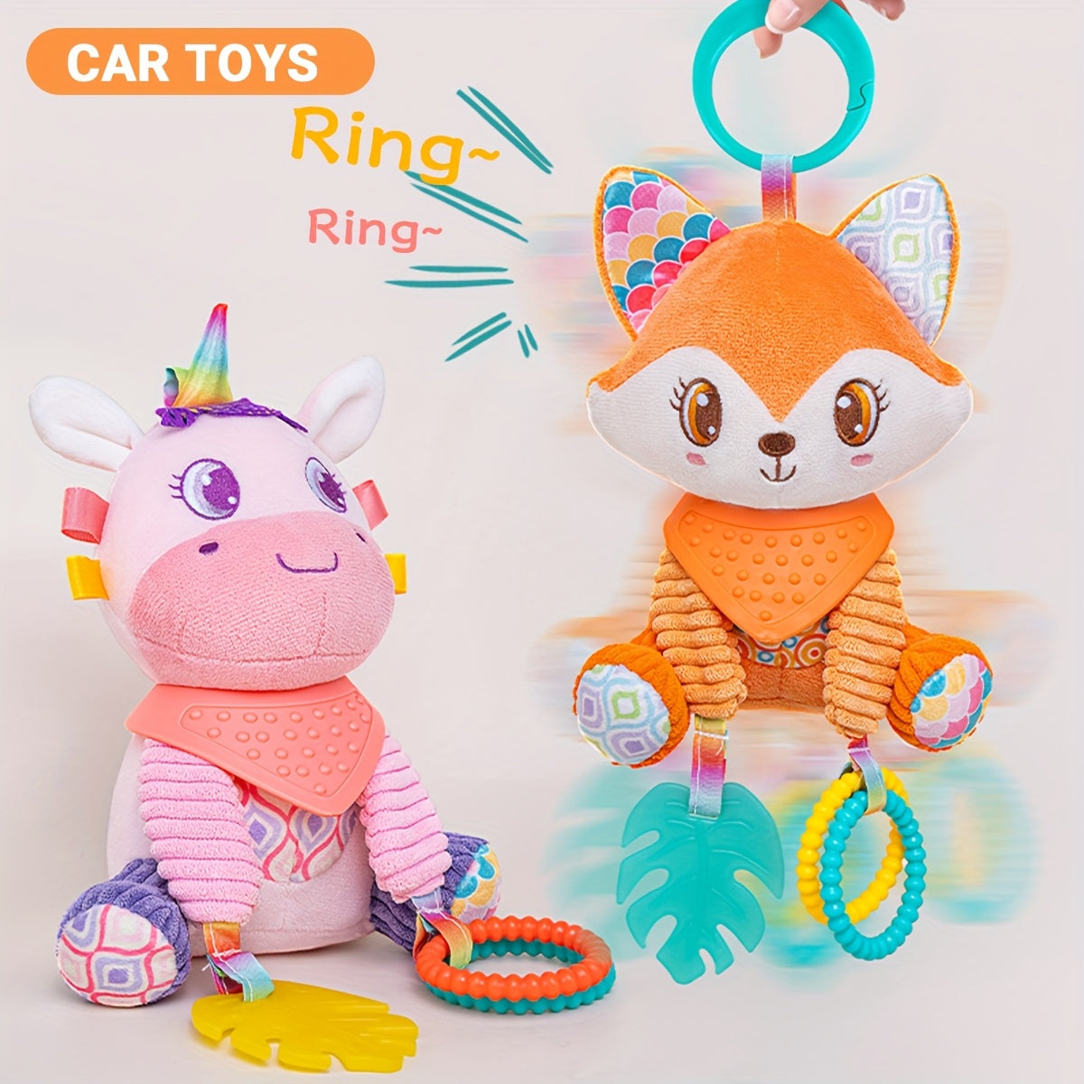 Colorful Spiral Rattle Toy for Kids with Rings