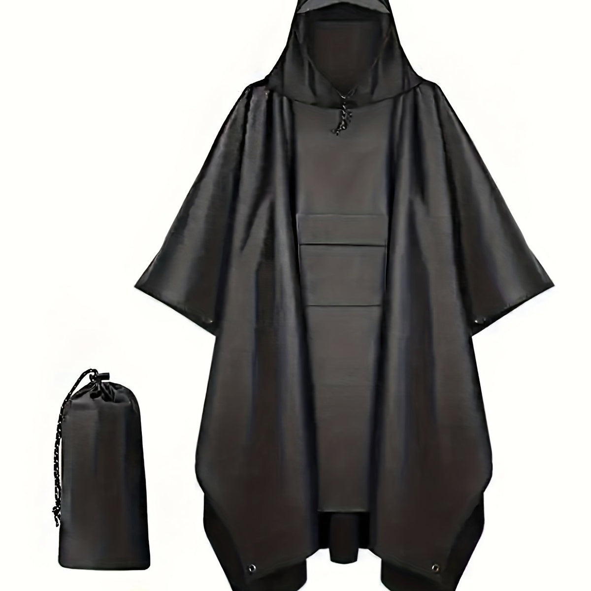 Men's Outdoor Hooded Rain Poncho Waterproof Lightweight Raincoat