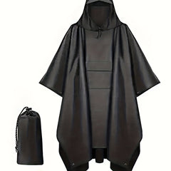 Men's Outdoor Hooded Rain Poncho Waterproof Lightweight Raincoat