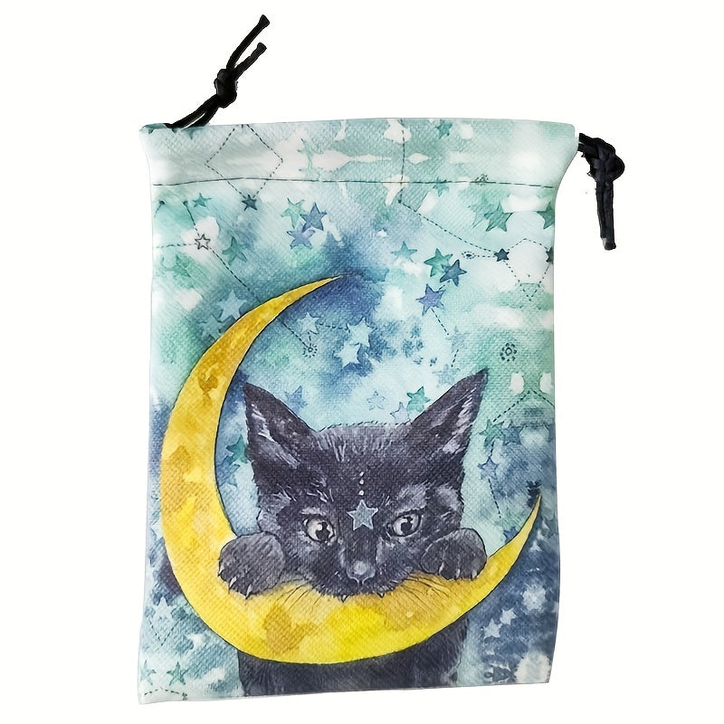 Boutique Velvet Drawstring Kitty Cat Storage Bag For Kids Birthday Party