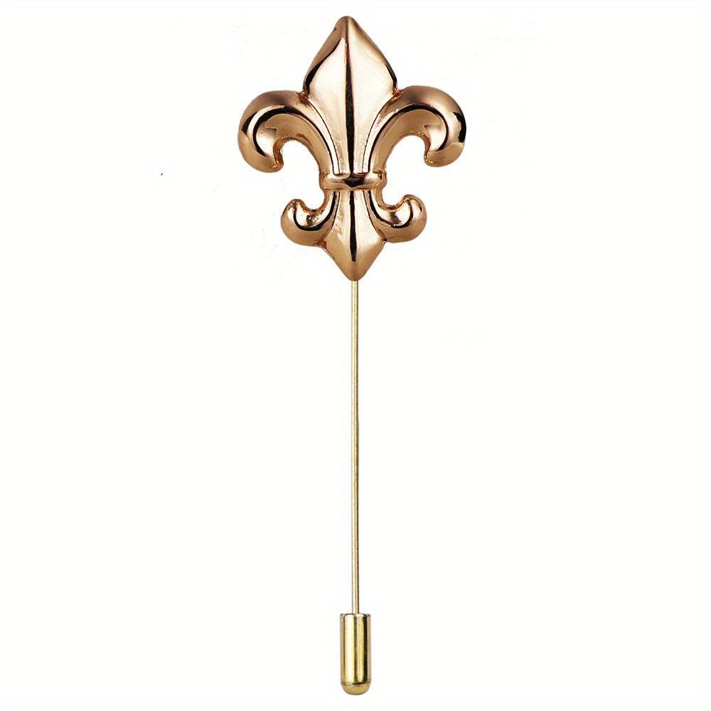 Vintage Military Style Flower Brooch Long Pin for Men