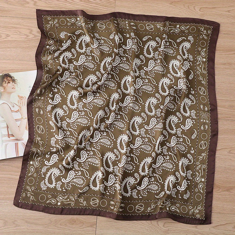 Vintage Paisley Print Silk Head Wrap Sunscreen Bandana