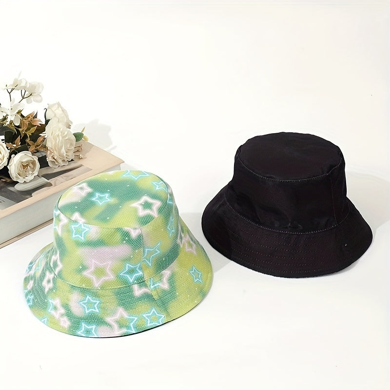Star Print Bucket Hat Unisex Couple Style Hat