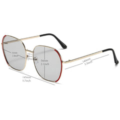 Gradient Metal UV400 Square Sunglasses for Women Men