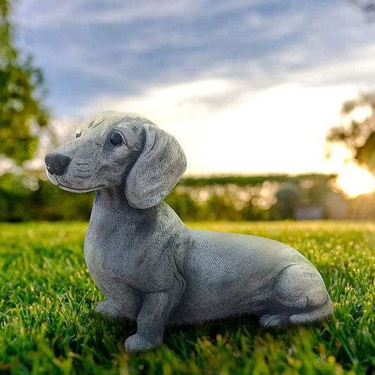 Cute Pug & Dachshund Dog Statues for Garden Decor