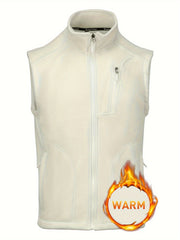 Men's Fleece Vest Zip Up Sleeveless Jacket Outdoor Fall Winter