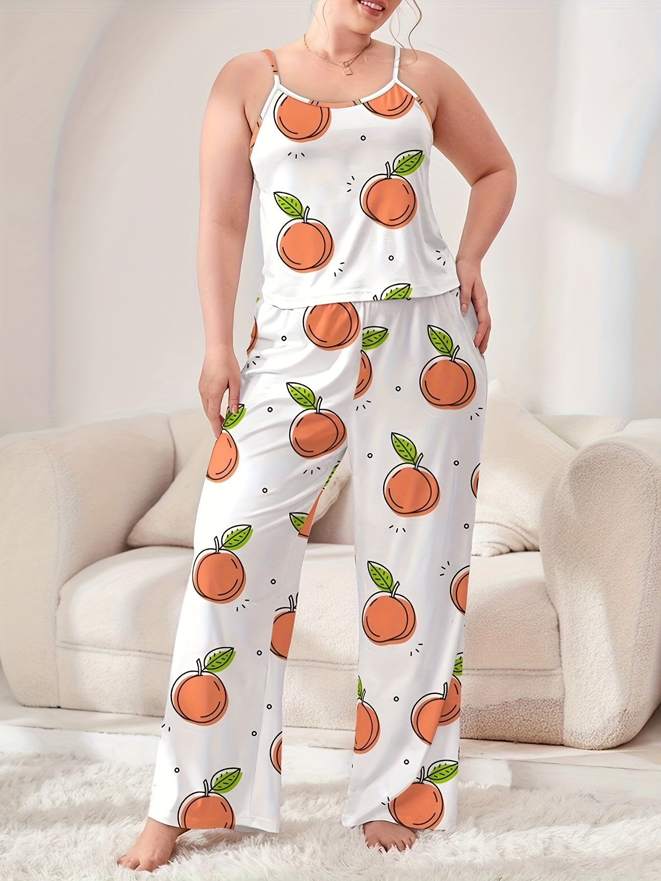  Women's Daisy & Cherry Print Pajama Set