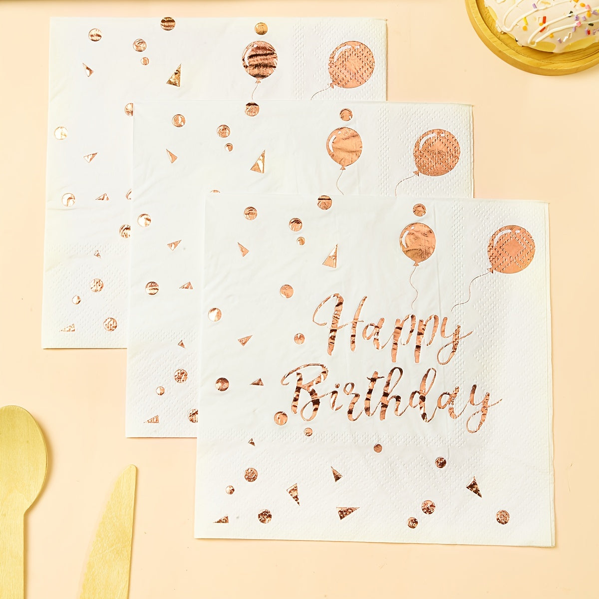 Bronzing Balloon Birthday Party Disposable Napkin