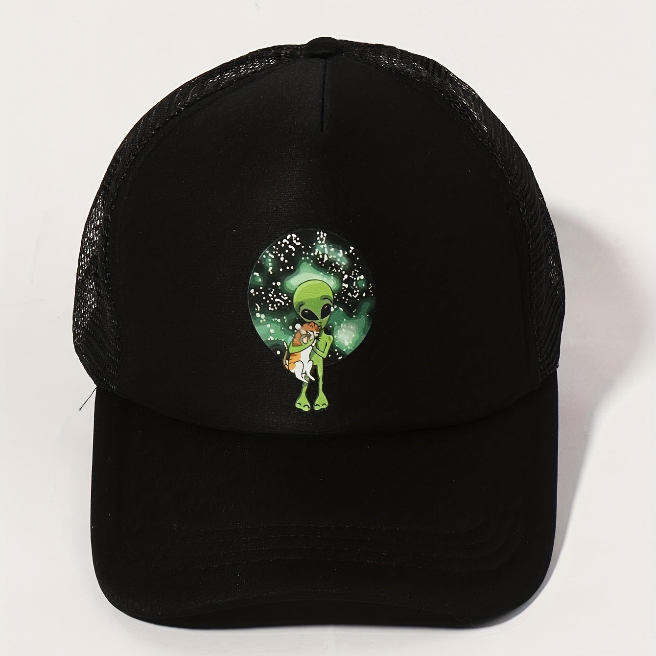 Alien Cat Trucker Hat Mesh Adjustable Baseball Cap Lightweight Sunshade Dad Hat