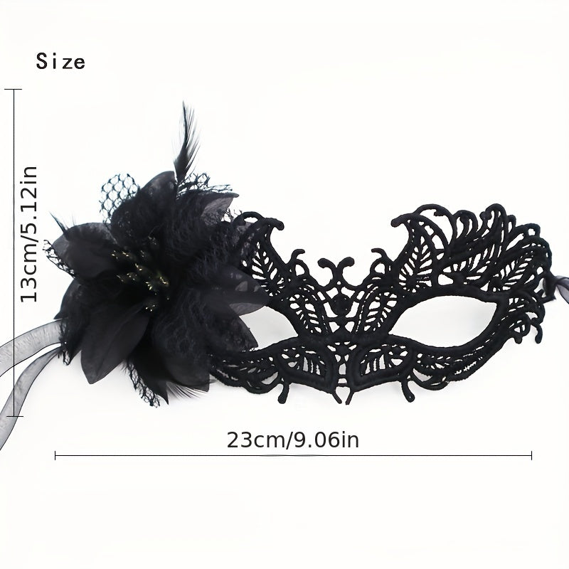 Double Yarn Lace Fire Head Side Flower Mask