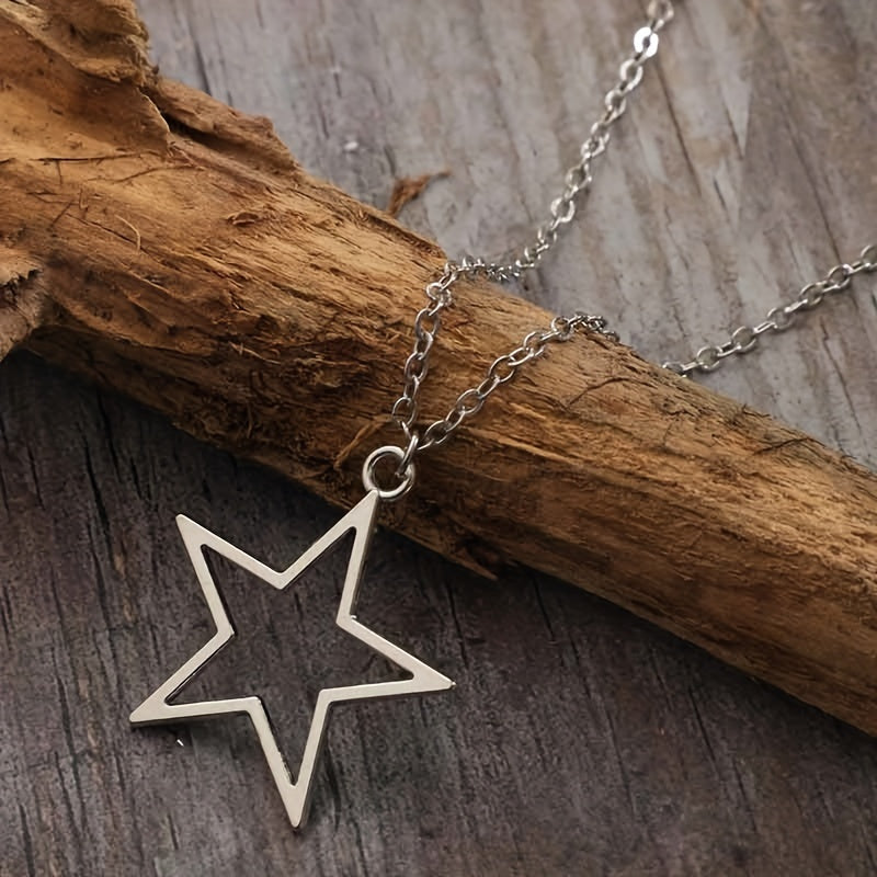 Y2K Big Hollow Star Pendant Necklace