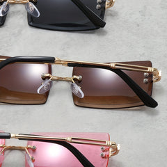 Men's Rimless UV Protection Sports Sunglasses for Cycling Fishing
