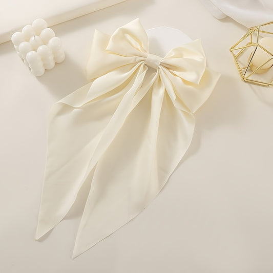Satin Oversized Bow Hair Clip Vintage Barrette Prom Hair Accessories