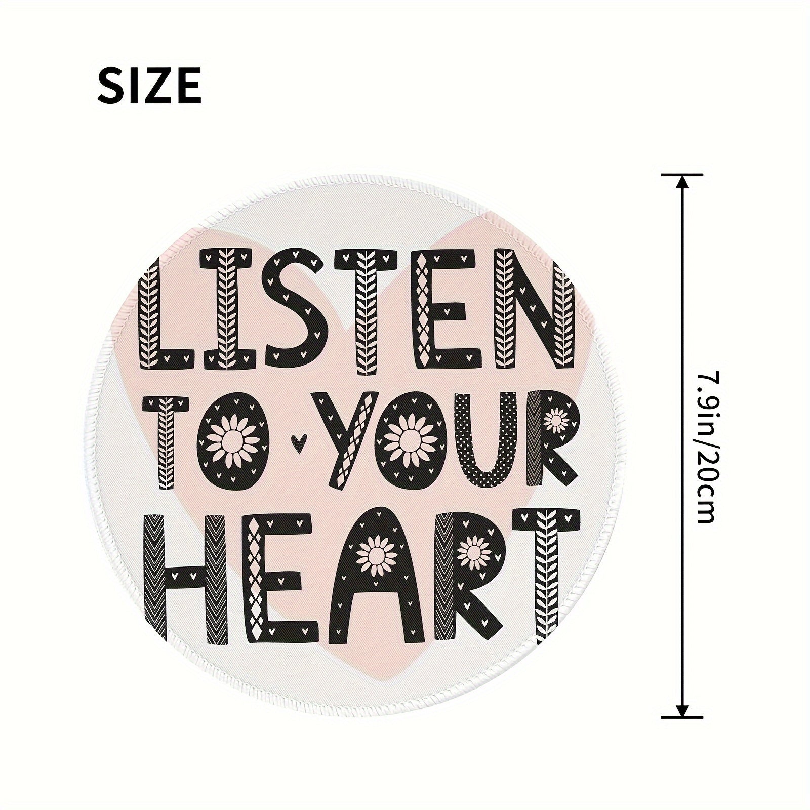 Heart Font Pattern Round Mousepad 20x20cm
