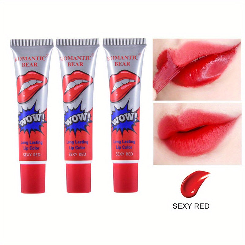 3PCS SET Peel Off Liquid Lipstick Waterproof Long Lasting Lip Gloss