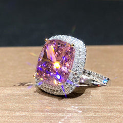 Pink Zirconia Wedding Bridal Party Women Rings Gift