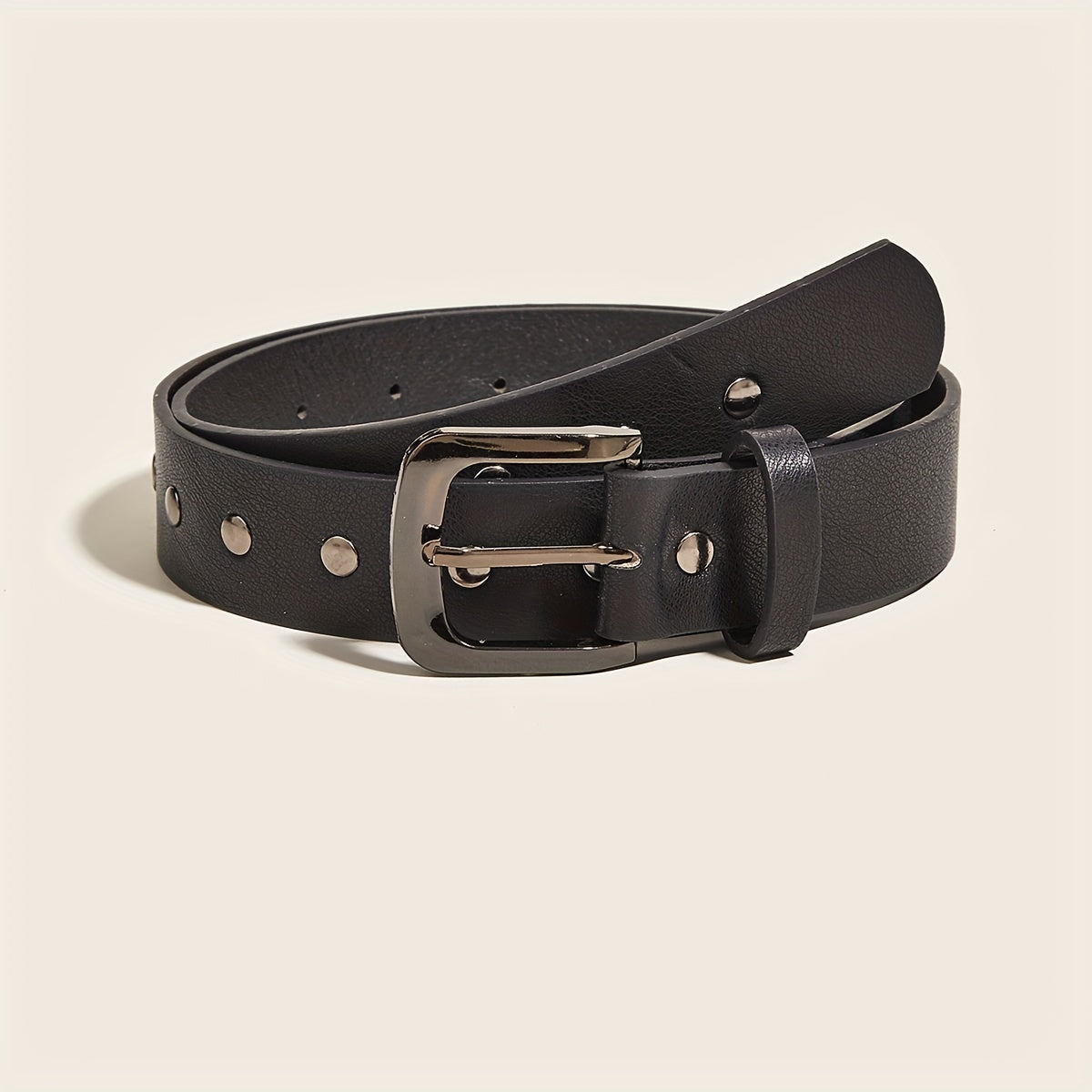 Unisex Pin Buckle Rivet Belt PU Leather Casual Jeans Pants Belt