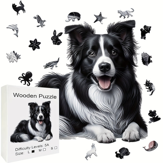 Wooden Puzzle Puppy Parrot Art Paper Box Unique Jigsaw Toy