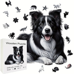 Wooden Puzzle Puppy Parrot Art Paper Box Unique Jigsaw Toy