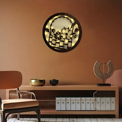 Children's Room Decoration Wall Clock LED Creative Light Retro Wooden Sign