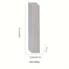 6pcs Wood Grain Floor Stickers Self Adhesive Waterproof Bathroom Decor