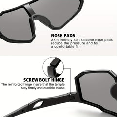 Men's Polarized Square Sunglasses Photochromic Lenses UV 400 Protection