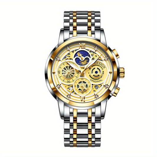 LIGE Boy's Sports Quartz Watch Full Steel Waterproof Chronograph