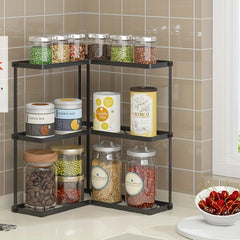 Non-perforated Kitchen Seasoning Rack Corner Shelf