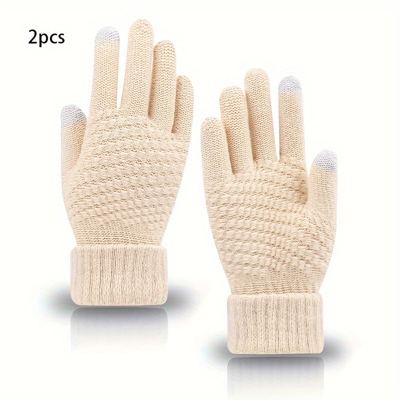 Women's Winter Touch Screen Gloves Warm Fleece Lined Knit Gloves