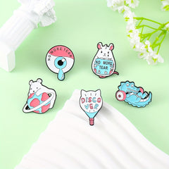 Dino Barbell Big Eyeball Brooch Men