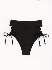 Sexy Criss Cross Strap Tie Side Bikini Bottom