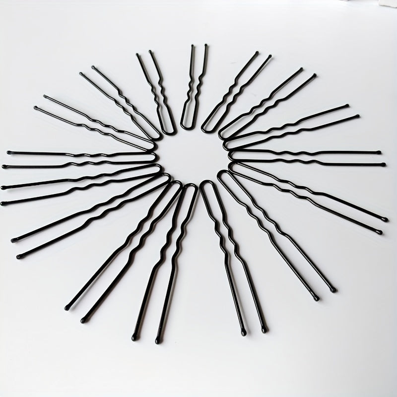 50pcs U-shaped Hairpin for Chignon Bun Hair Styling