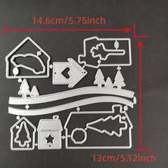1pc Christmas Metal Cutting Dies And Silicone Stamps For DIY Scrapbook